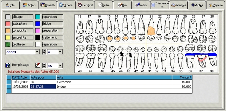 logiciel medical medical plus schéma dentaire dentiste
