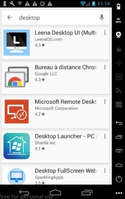 Application android mot clé desktop
